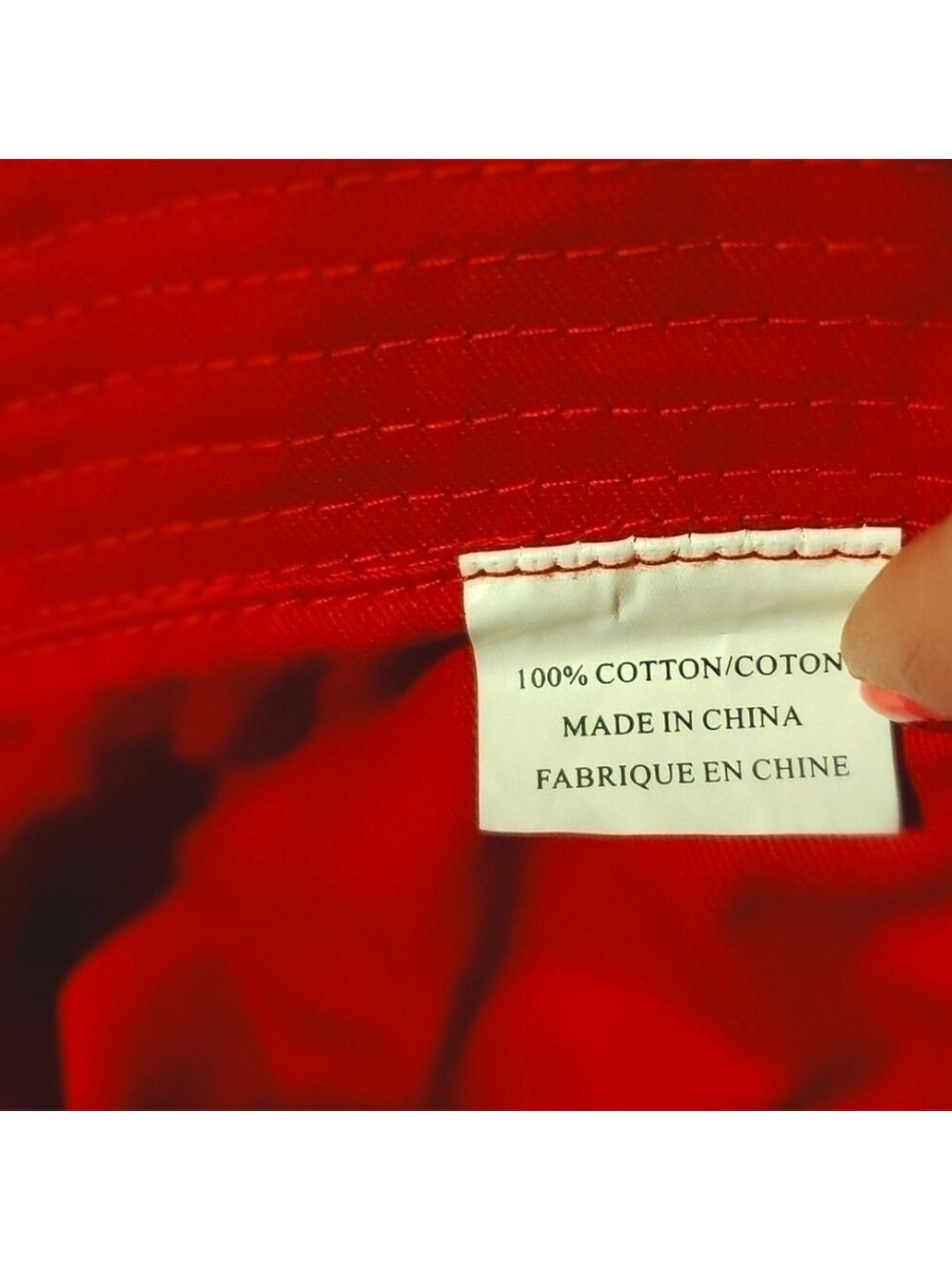 Le Chateau Y2K Bucket Hat Canvas Fabric Festival Lightweight Navy Blue Red Rare - Picture 7 of 7